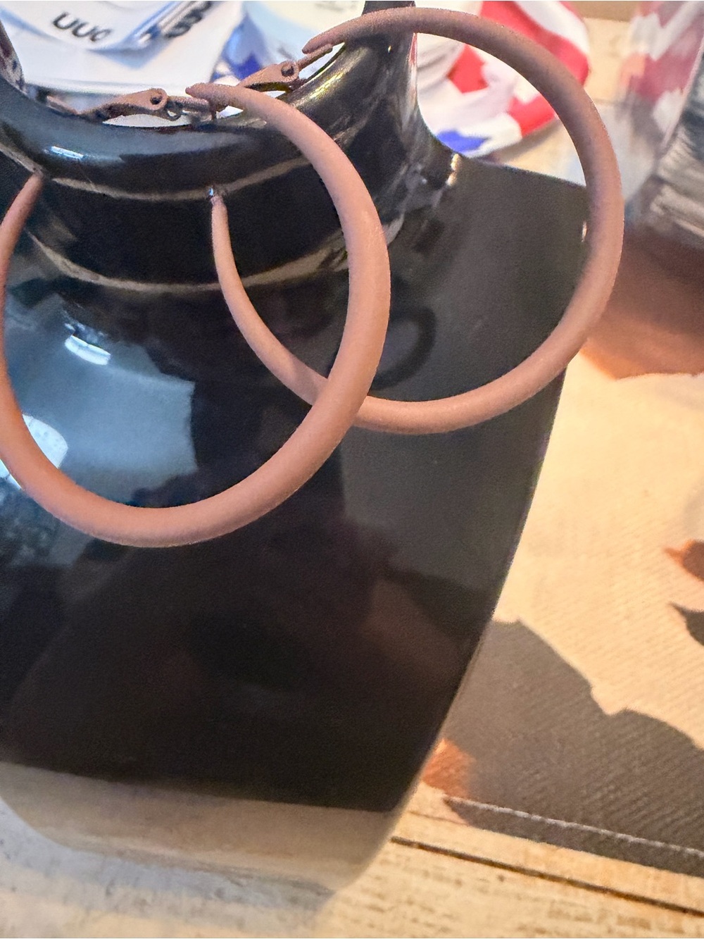 SHEIN Matte Brown Hoop Earrings